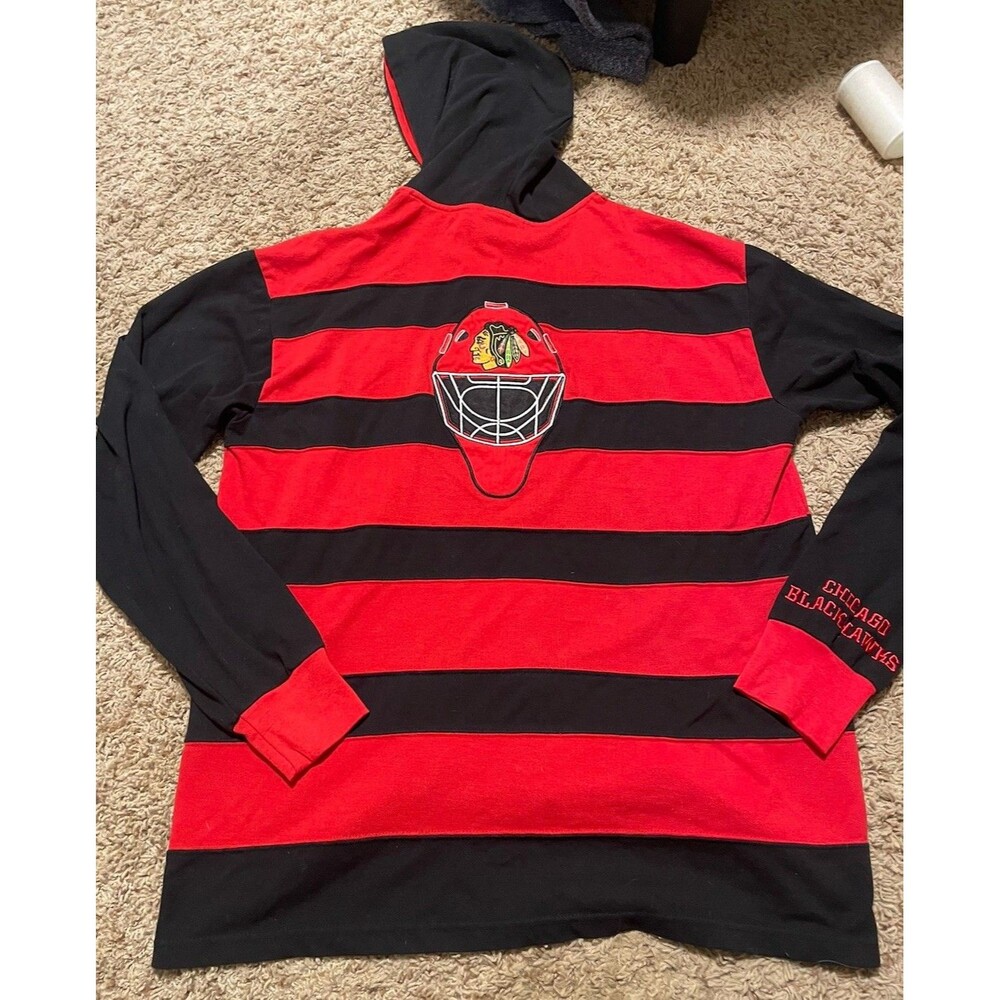 Chicago Blackhawks Rugby Pullover Hoodie by Starter Or KLEW. Size XL